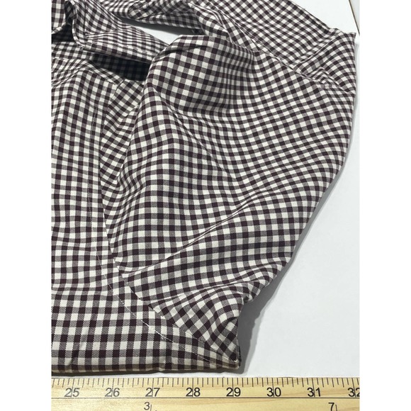Brooks Brothers 346 Long Sleeve Button Up Whute and Maroon Checked Size XXl EUC - Picture 5 of 5